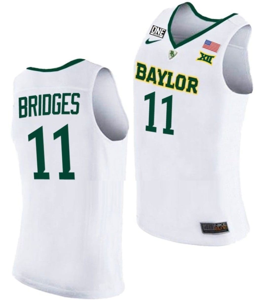 Jalen Bridges Jersey #11 Baylor Bears College Basketball White