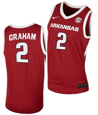 Jalen Graham Jersey #2 Arkansas Razorbacks College Basketball Cardinal