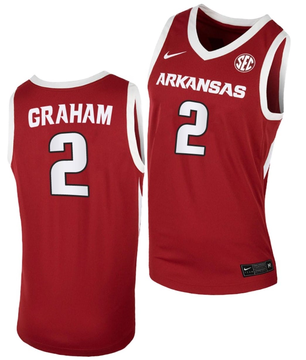 Jalen Graham Jersey #2 Arkansas Razorbacks College Basketball Cardinal
