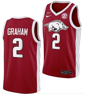 Jalen Graham Jersey #2 Arkansas Razorbacks College Basketball Equality Cardinal