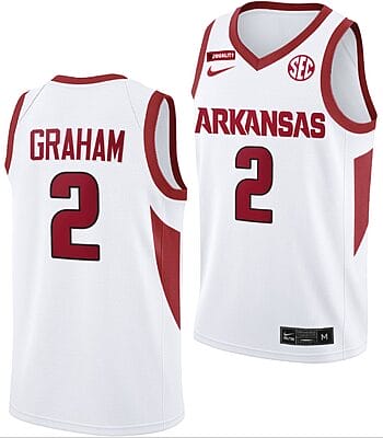 Jalen Graham Jersey #2 Arkansas Razorbacks College Basketball Equality White