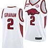 Jalen Graham Jersey #2 Arkansas Razorbacks College Basketball Primary White