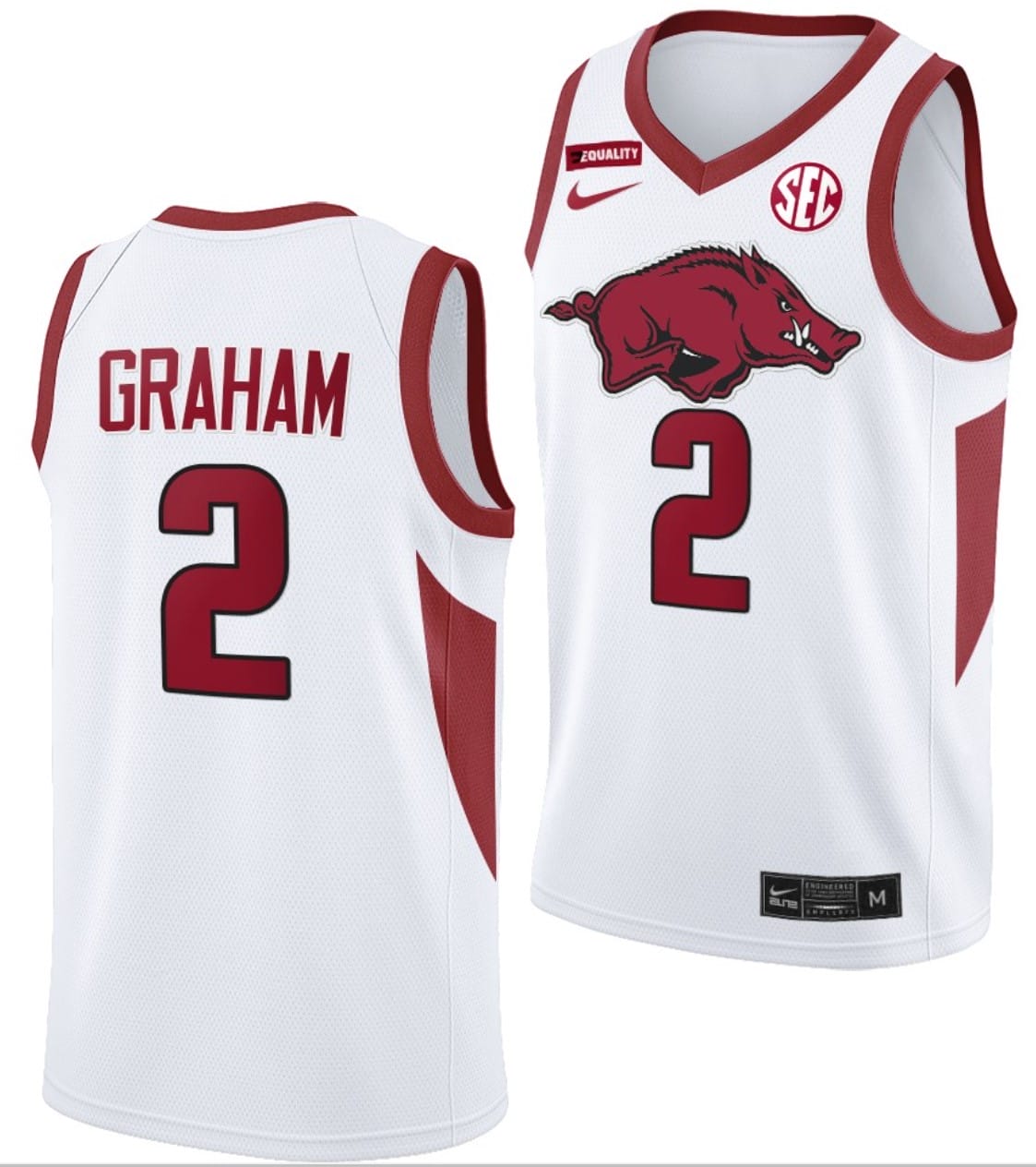 Jalen Graham Jersey #2 Arkansas Razorbacks College Basketball Primary White