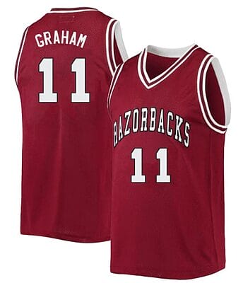 Jalen Graham Jersey #11 Arkansas Razorbacks College Basketball Red