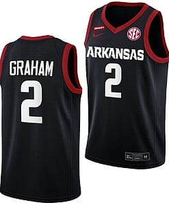 Jalen Graham Jersey #2 Arkansas Razorbacks College Basketball Transfer Black