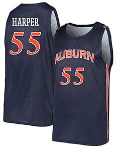 Jalen Harper Jersey #55 Auburn Tigers College Basketball Navy