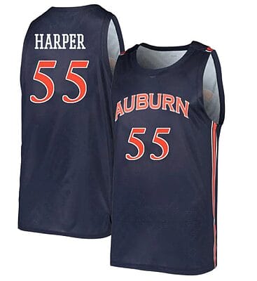 Jalen Harper Jersey #55 Auburn Tigers College Basketball Navy