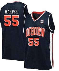 Jalen Harper Jersey #55 Auburn Tigers College Basketball Navy