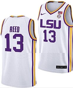 Jalen Reed Jersey #13 LSU Tigers College Basketball Limited White