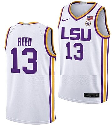 Jalen Reed Jersey #13 LSU Tigers College Basketball Limited White