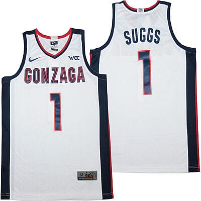Jalen Suggs Jersey #1 Gonzaga Bulldogs NCAA Basketball White