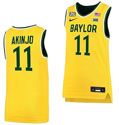 James Akinjo Jersey #11 Baylor Bears College Basketball Replica Gold