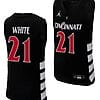 James White Jersey #21 Cincinnati Bearcats College Basketball Replica 2023-24 Black