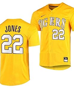Jared Jones Jersey #22 Lsu Tigers Baseball NCAA College Vapor Untouchable Elite Gold