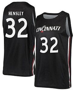 Jarrett Hensley Jersey #32 Cincinnati Bearcats College Basketball Black