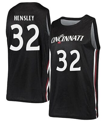 Jarrett Hensley Jersey #32 Cincinnati Bearcats College Basketball Black
