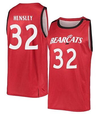 Jarrett Hensley Jersey #32 Cincinnati Bearcats College Basketball Red