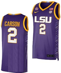 Jasmine Carson Jersey LSU Tigers 2023 NCAA Basketball National Champions Purple #2