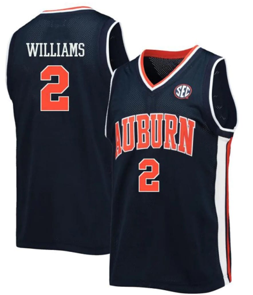 Jaylin Williams Jersey #2 Auburn Tigers College Basketball Navy