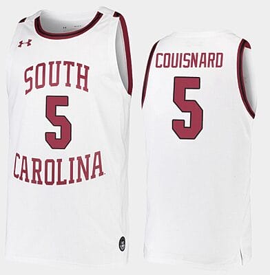 Jermaine Couisnard Jersey #5 South Carolina Gamecocks College Basketball White Replica