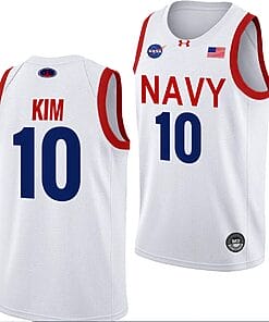 Jinwoo Kim Jersey #10 Navy Midshipmen NASA-Themed Basketball uniform 2023-24 White