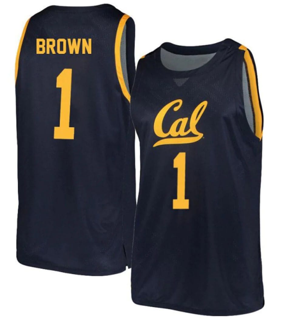 Joel Brown Jersey #1 California Golden Bears College Basketball Navy
