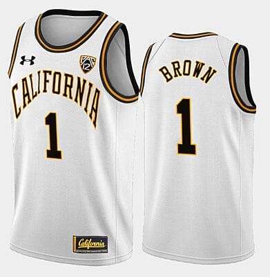 Joel Brown Jersey #1 California Golden Bears College Basketball White