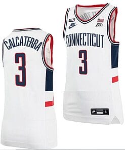 Joey Calcaterra Jersey UConn Huskies College Basketball Alumni White #3
