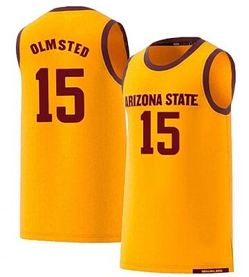 John Olmsted Jersey Arizona State Sun Devils College Basketball Yellow #15