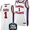 Johnell Davis Jersey #1 FAU Owls College Basketball 2023 NCAA Final Four White
