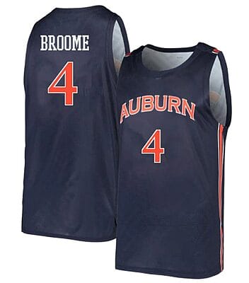 Johni Broome Jersey #4 Auburn Tigers College Basketball Navy
