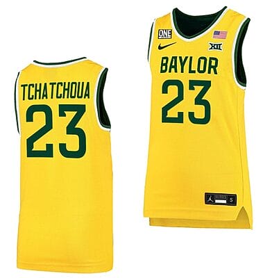 Jonathan Tchamwa Tchatchoua Jersey #23 Baylor Bears College Basketball Replica Gold