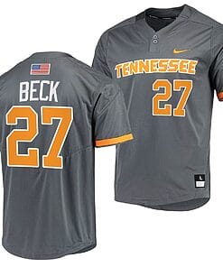 Jordan Beck Jersey #27 Tennessee Volunteers College Baseball Grey