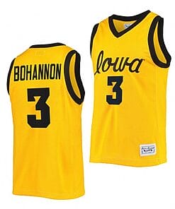 Jordan Bohannon Jersey #3 Iowa Hawkeyes Commemorative Classic Gold 2022 College Basketball