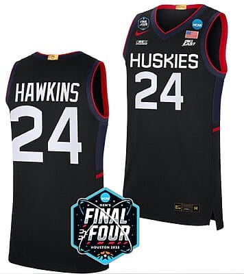 Jordan Hawkins Jersey #24 UConn Huskies College Basketball 2023 NCAA Final Four Black