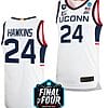 Jordan Hawkins Jersey #24 UConn Huskies College Basketball 2023 NCAA Final Four White