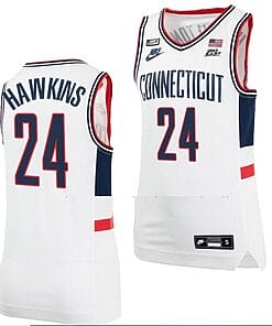 Jordan Hawkins Jersey UConn Huskies College Basketball Alumni White #24