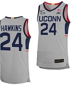 Jordan Hawkins Jersey UConn Huskies College Basketball Limited Gray #24
