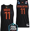 Jordan Miller Jersey #11 Miami Hurricanes 2023 NCAA March Madness White College Basketball