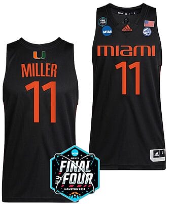 Jordan Miller Jersey #11 Miami Hurricanes 2023 NCAA March Madness White College Basketball