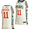 Jordan Miller Jersey #11 Miami Hurricanes College Basketball White Honoring Black Excellence