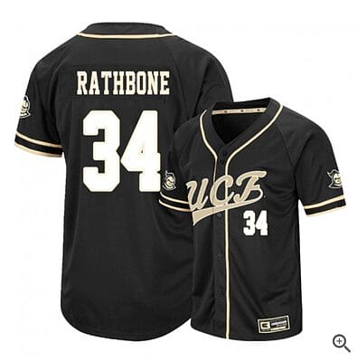 Jordan Rathbone Jersey #34 UCF Knights Baseball NCAA College Black Alumni 