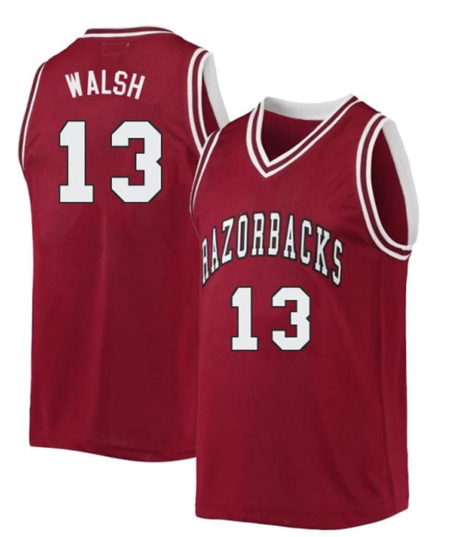 Jordan Walsh Jersey #13 Arkansas Razorbacks College Basketball Red