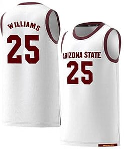 Jordan Williams Jersey Arizona State Sun Devils College Basketball White #25