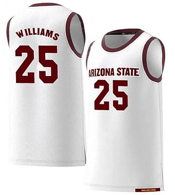 Jordan Williams Jersey Arizona State Sun Devils College Basketball White #25