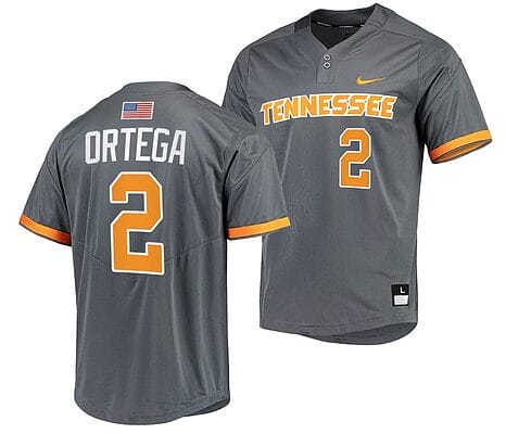 Jorel Ortega Jersey #2 Tennessee Volunteers College Baseball Grey