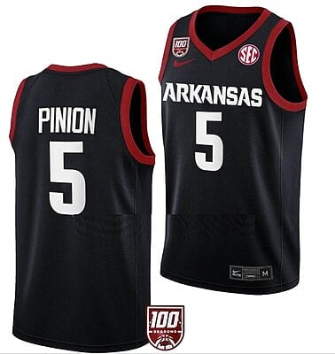 Joseph Pinion Jersey #5 Arkansas Razorbacks College Basketball 100 Season Black