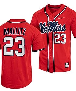 Josh Mallitz Jersey #23 Ole Miss Rebels College Baseball Red