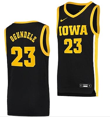 Josh Ogundele Jersey #23 Iowa Hawkeyes College Basketball Black Swingman
