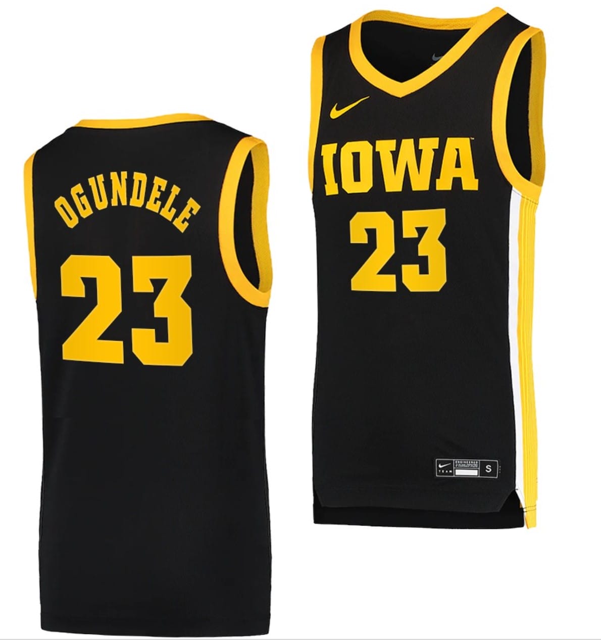 Josh Ogundele Jersey #23 Iowa Hawkeyes College Basketball Black Swingman